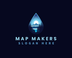 Water Drop Scenery logo design