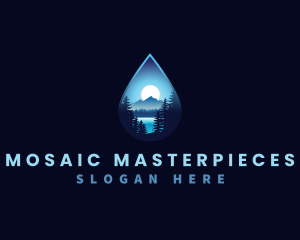 Water Drop Scenery logo design