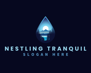 Water Drop Scenery logo design