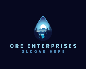 Water Drop Scenery logo design