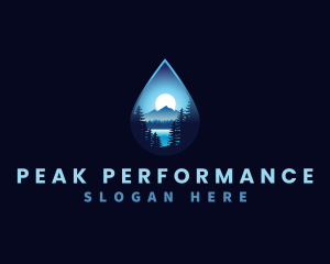 Water Drop Scenery logo design