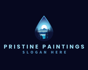 Water Drop Scenery logo design