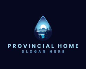 Water Drop Scenery logo design