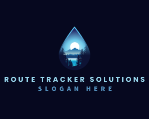 Water Drop Scenery logo design