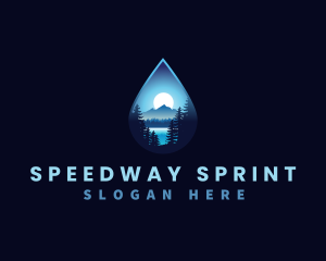 Water Drop Scenery logo design