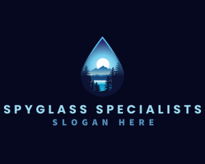 Water Drop Scenery logo design