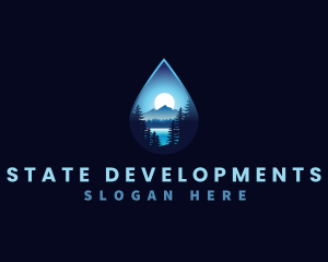 Water Drop Scenery logo design