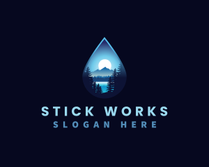 Water Drop Scenery logo design