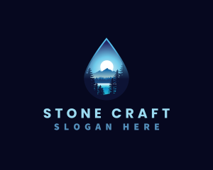 Water Drop Scenery logo design