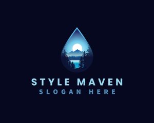 Water Drop Scenery logo design