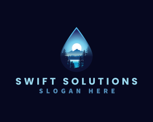 Water Drop Scenery logo design