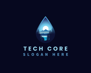 Water Drop Scenery logo design