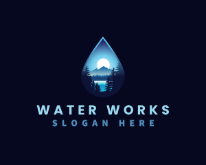 Water Drop Scenery logo design