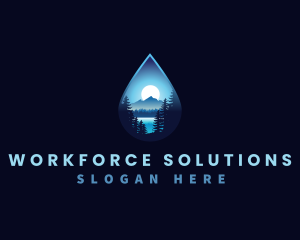 Water Drop Scenery logo design