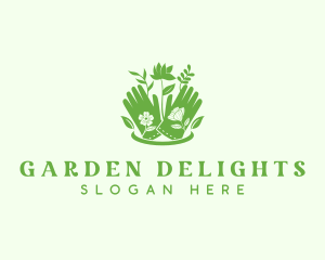 Flower Gardening Gloves logo design