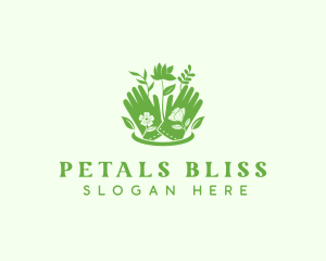 Flower Gardening Gloves logo design