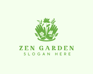 Flower Gardening Gloves logo design