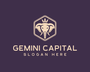 Corporate Elephant Crown logo design