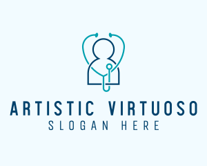 Healthcare Clinic Stethoscope logo design