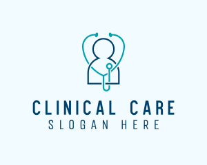 Healthcare Clinic Stethoscope logo design