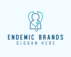 Healthcare Clinic Stethoscope logo design