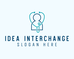 Healthcare Clinic Stethoscope logo design