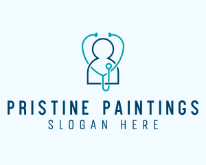 Healthcare Clinic Stethoscope logo design