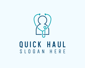 Healthcare Clinic Stethoscope logo design