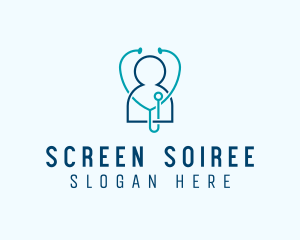 Healthcare Clinic Stethoscope logo design