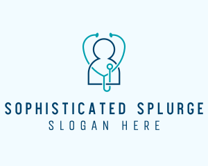 Healthcare Clinic Stethoscope logo design