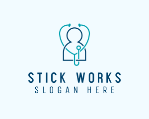 Healthcare Clinic Stethoscope logo design