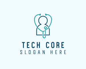 Healthcare Clinic Stethoscope logo design