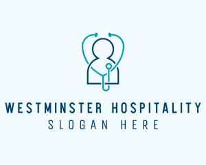 Healthcare Clinic Stethoscope logo design