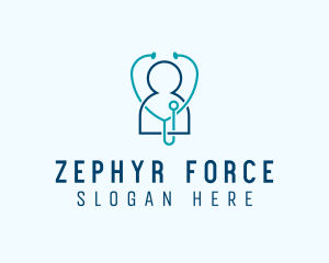 Healthcare Clinic Stethoscope logo design