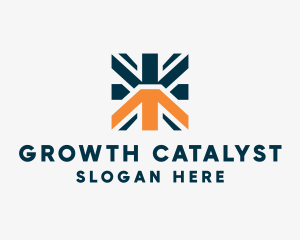 Marketing Growth Arrow logo design