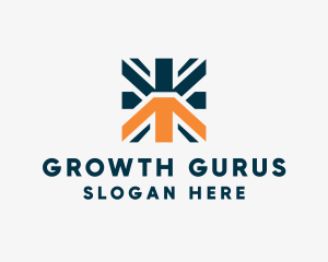 Marketing Growth Arrow logo design