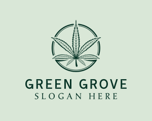 Organic Marijuana Leaf logo design