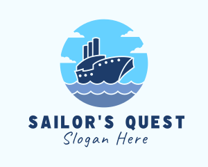 Travel Navy Ship logo design