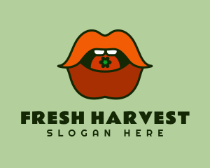 Red Lips Tomato logo design