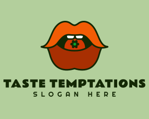 Red Lips Tomato logo design