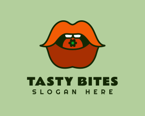 Red Lips Tomato logo design