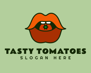 Red Lips Tomato logo design