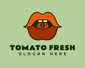 Red Lips Tomato logo design