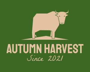 Brown Farm Cow  logo design