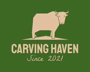 Brown Farm Cow  logo design