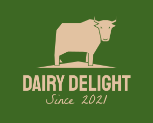 Brown Farm Cow  logo design