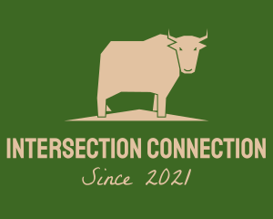 Brown Farm Cow  logo design