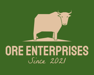 Brown Farm Cow  logo design