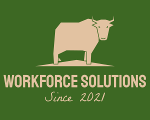 Brown Farm Cow  logo design