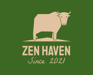 Brown Farm Cow  logo design